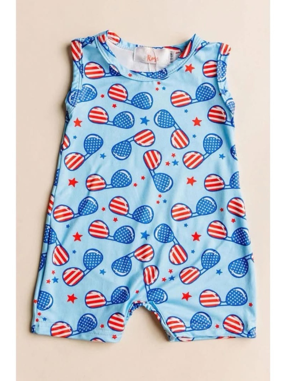 Mila & Rose Baby Patriotic Sunglasses Romper – 0-6M & 12-18M